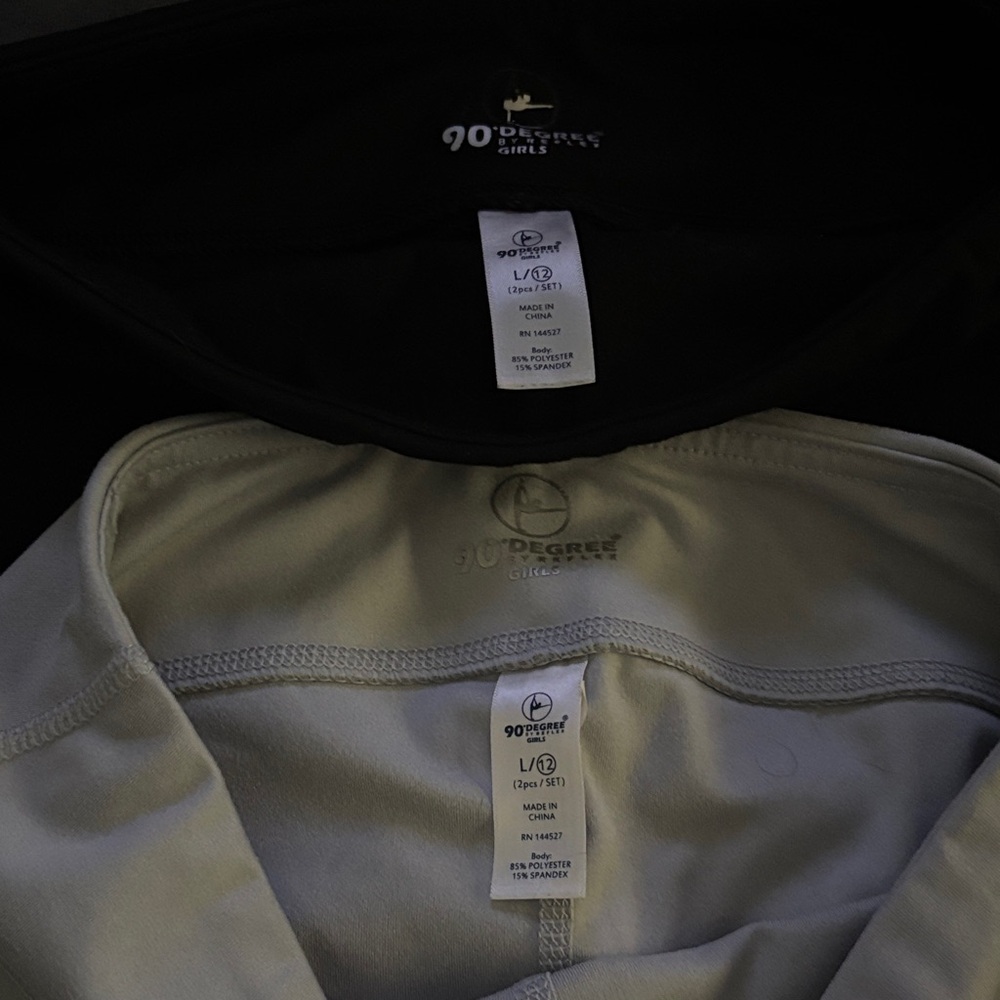 90 Degree By Reflex Black and Light Gray Tops